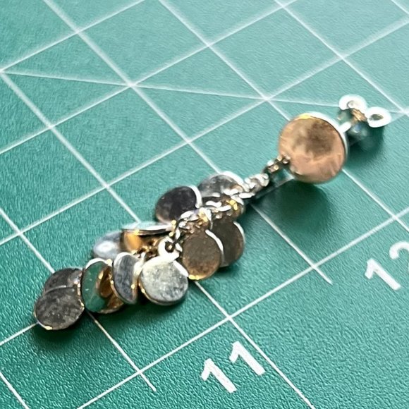 New Genuine 925 Sterling Silver Drop Post Earrings w/Polished Disks Gift Box - Picture 1 of 8
